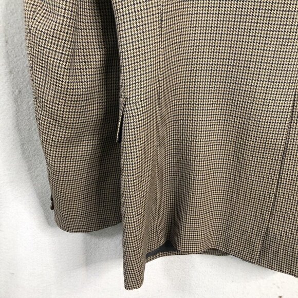 Vintage Pendleton Blazer Mens 42L Brown Houndstooth Wool Sport Coat Jacket - Picture 13 of 16